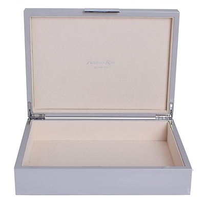 Large White Storage Box - Silver Trim - 8x10.75 | Addison Ross