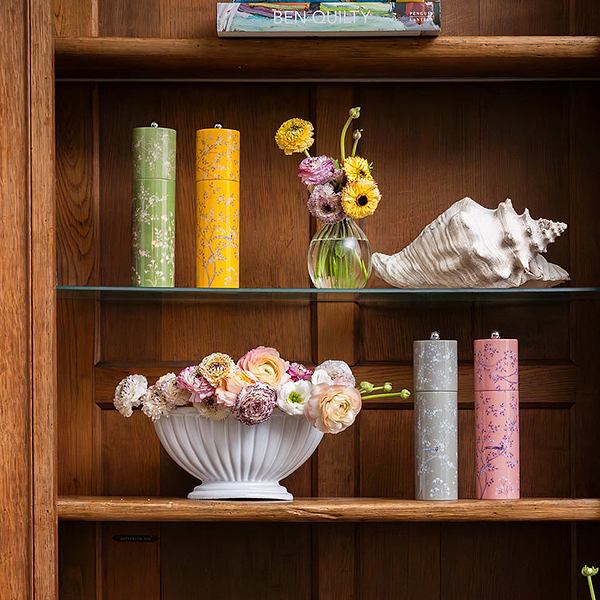 Pink Chinoiserie Salt or Pepper Mill