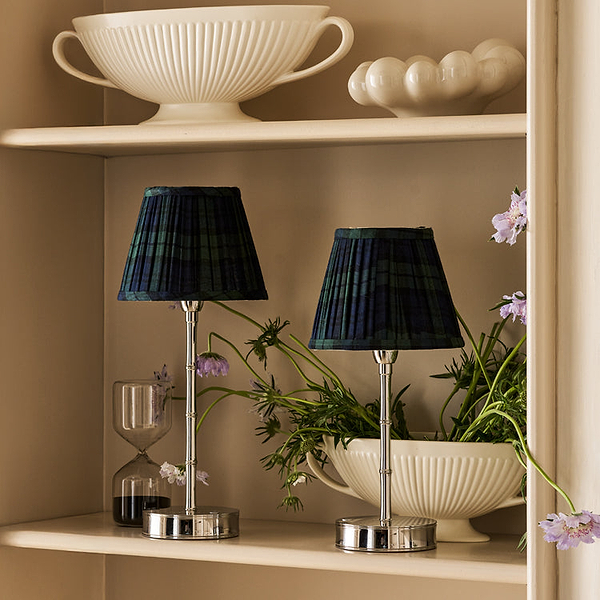 Silver Bamboo Rechargeable Lamp Base - 30cm