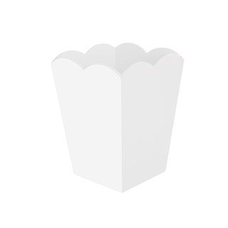 Scalloped Bin White