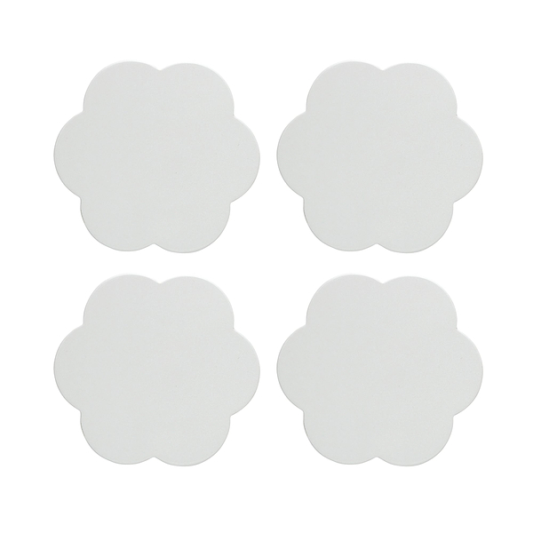 White Scallop Coasters – Set of 4