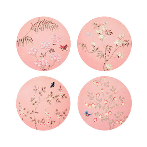Pink Chinoiserie Coasters - Set of 4