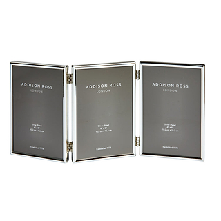 Fine Edged Silver Triple Photo Frame