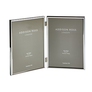 Fine Edged Silver Double Photo Frame