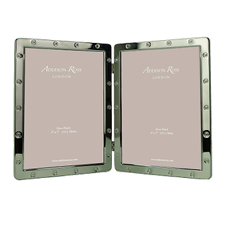 Silver Locket Frame Double