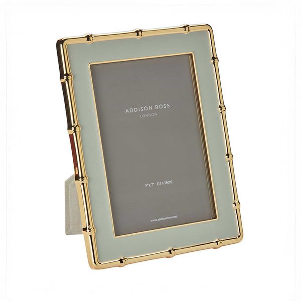 Sage & Gold Bamboo Enamel Photo Frame