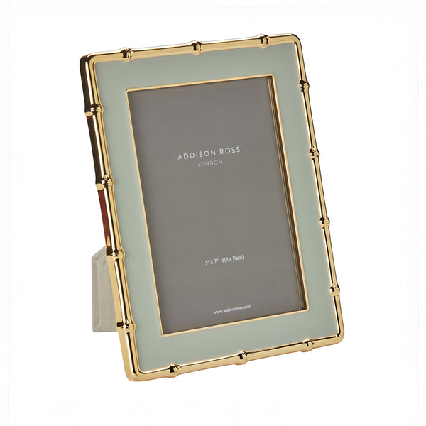 Sage & Gold Bamboo Enamel Photo Frame