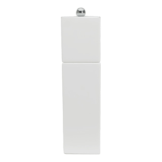 White Square Pillar Salt or Pepper Mill