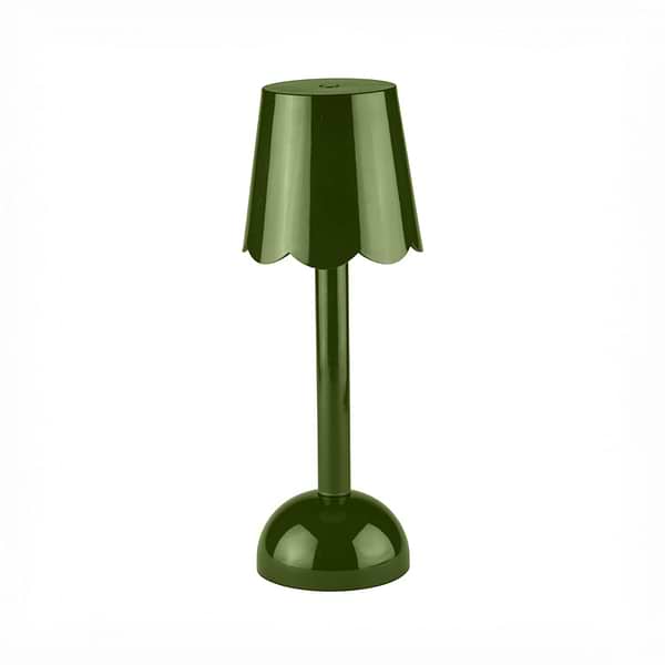 Khaki Green Scallop Rechargeable LED Lamp