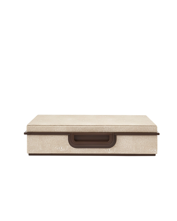 Large Ecru Faux Shagreen Box