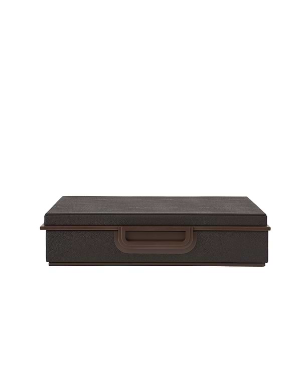 Large Anthracite Faux Shagreen Box