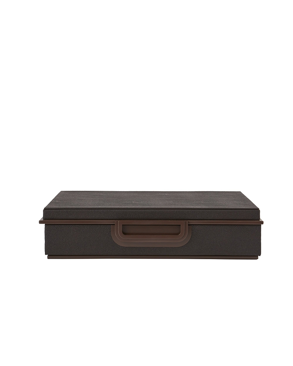 Large Anthracite Faux Shagreen Box
