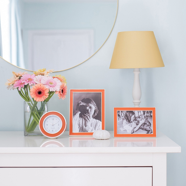 Orange & Silver Silent Alarm Clock