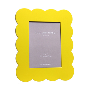 Yellow Scalloped Lacquer Photo Frame