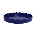 Navy Round Large Lacquered Scallop Tray