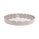 Cappuccino Round Large Lacquered Scallop Tray
