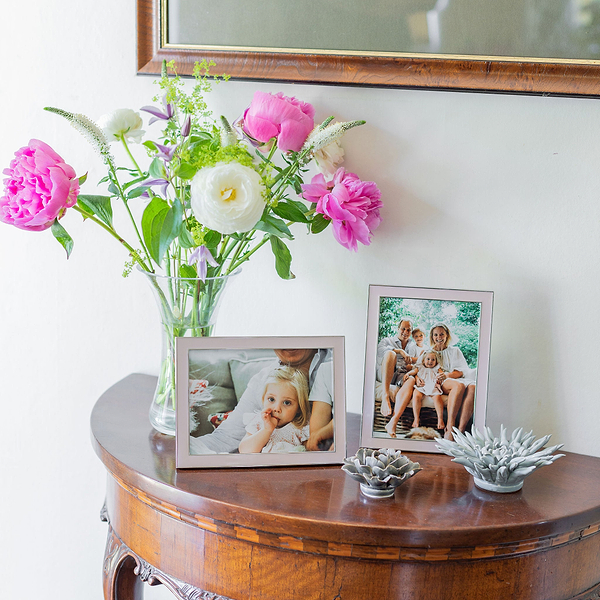 Light Pink Enamel & Silver Frame