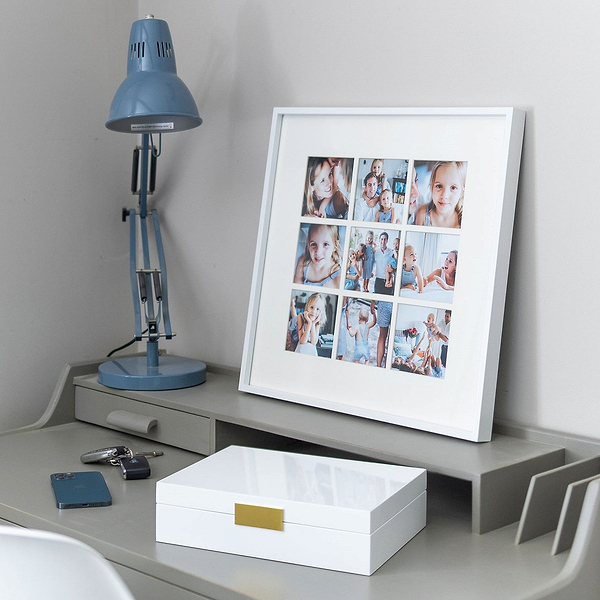 Nine Aperture White Wall Hanging Frame
