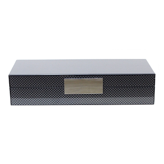 Carbon Fibre Lacquer Box with Silver
