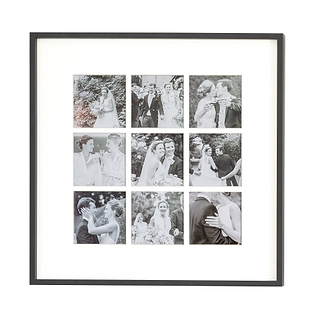 Nine Aperture Black Wall Hanging Frame