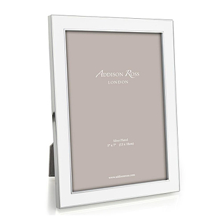 White Enamel & Silver Frame