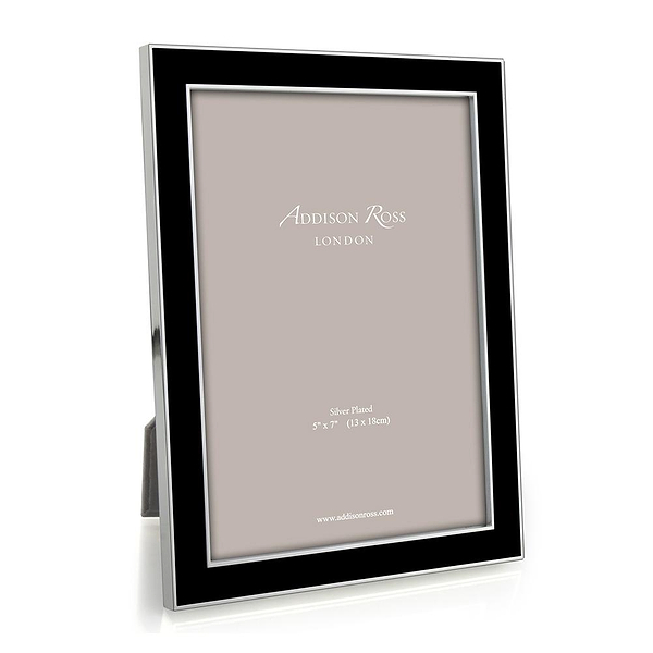 Black Enamel & Silver Frame