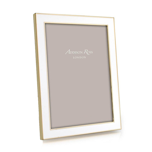White Enamel & Gold Frame