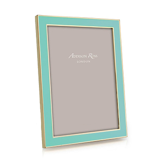 Turquoise Blue Enamel & Gold Frame