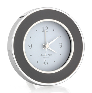 Taupe & Silver Silent Alarm Clock