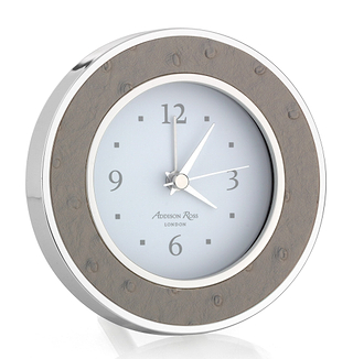 Shadow Ostrich Silver Alarm Clock