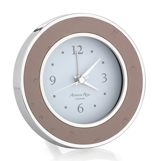 Blush Ostrich Silver Alarm Clock