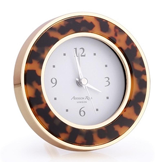 Tortoiseshell & Gold Silent Alarm Clock