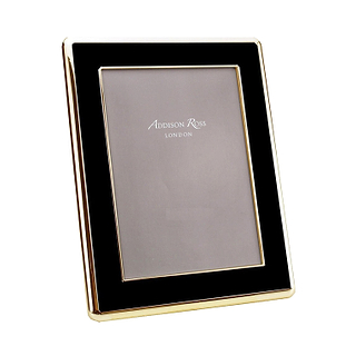 Black Enamel & Gold Curve Frame