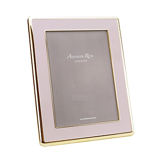 Pale Pink Enamel & Gold Curve Frame