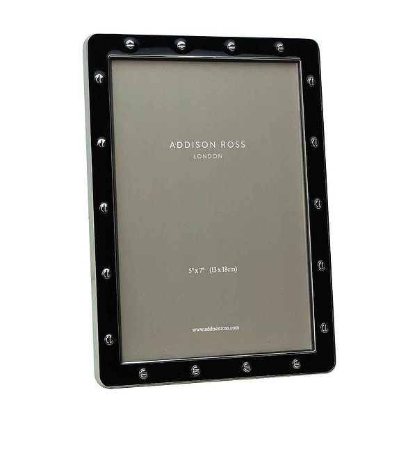 Black Enamel & Silver Locket Frame
