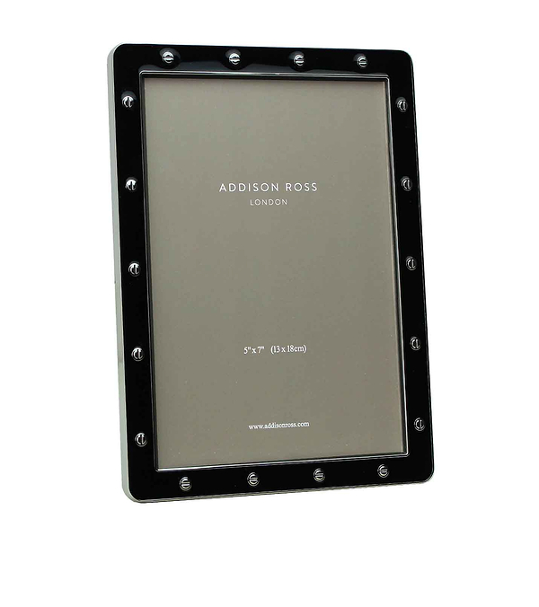 Black Enamel & Silver Locket Frame