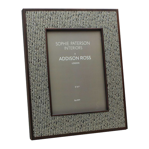 Grey Tweed Rattan Frame