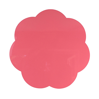 Vattenmelonrosa bordstabletter i stor pilgrimsmusslalack – set om 4