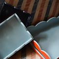Pale Denim & Navy Lacquered Scallop Small Two-Tone Tray