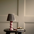 Small Mauve Bobbin Lacquered Lamp Base & Rechargeable Bulb - 19cm