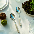 Wave Salad Servers - Cappuccino & White (2‑Piece Set)