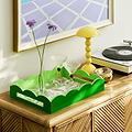 Palm Beach Green Lacquered Scallop Medium Tray