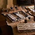 Ikat Mink Lacquered Backgammon Set