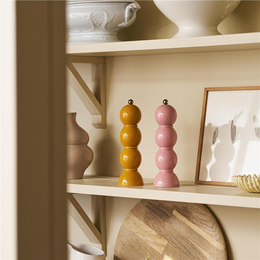 Mustard Bobbin Lacquer Salt or Pepper Mill