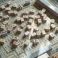 Ikat Green Mahjong Mat