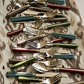 Chambray & Khaki Bobbin Cutlery - 16-Piece Set