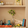 Orange & Chambray Lacquered Scallop Medium Two-Tone Tray