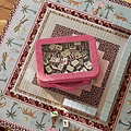 Pink Grasscloth & Eau de Nil Suede Interior Mahjong Travel Bag
