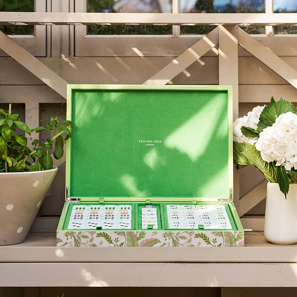 Palm Beach Green Lacquered Mahjong Set