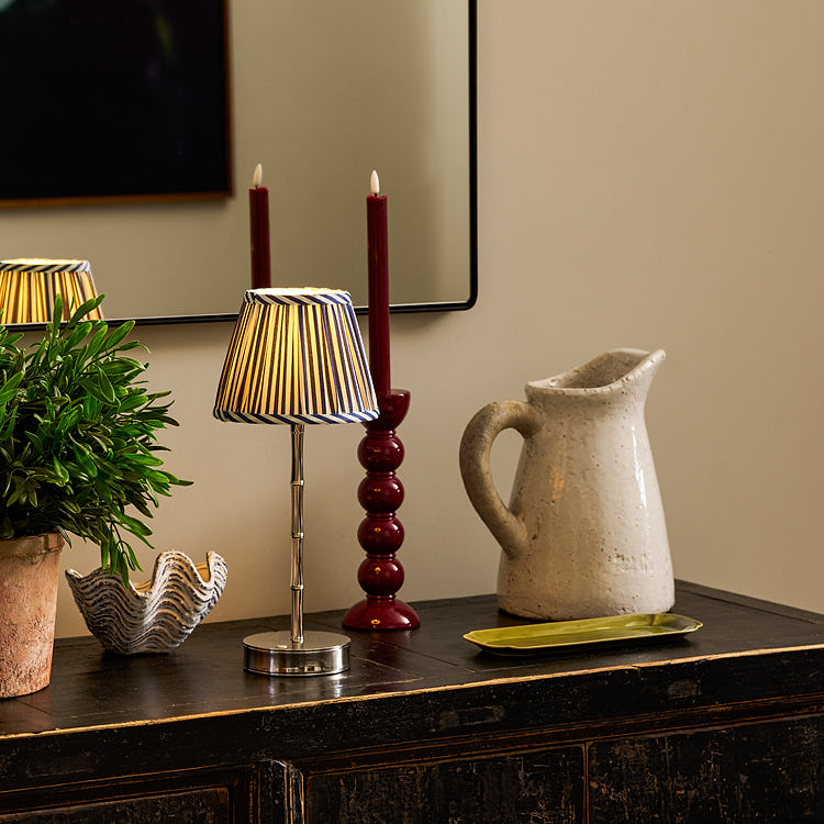 Navy Striped Lampshade - 16cm